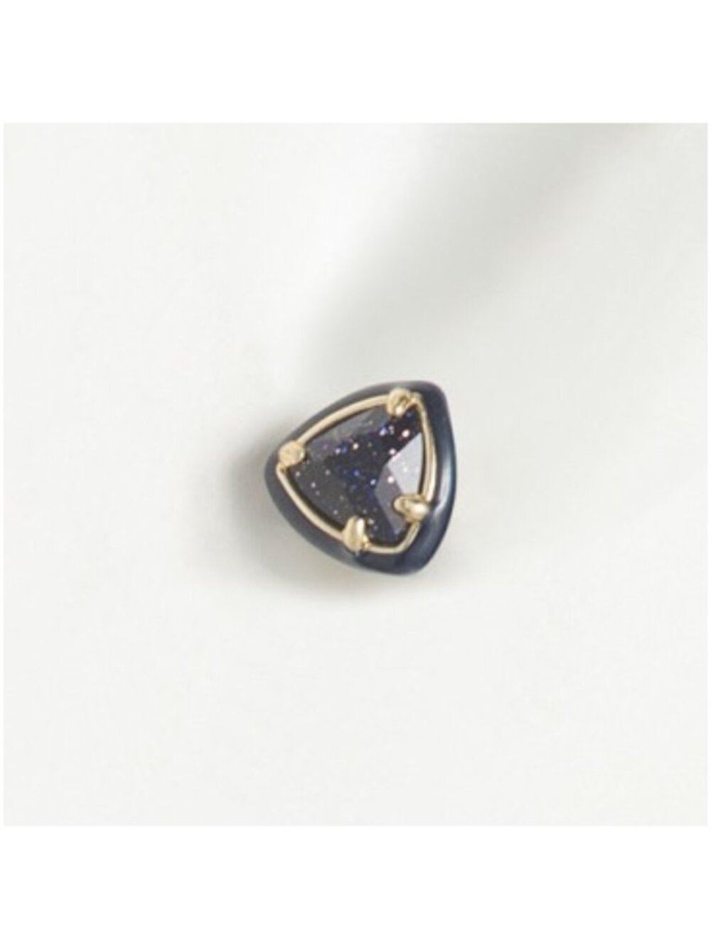 KENDRA SCOTT Gold Navy Goldstone Arden Enamel Frame Stud Earrings - Picture 4 of 4
